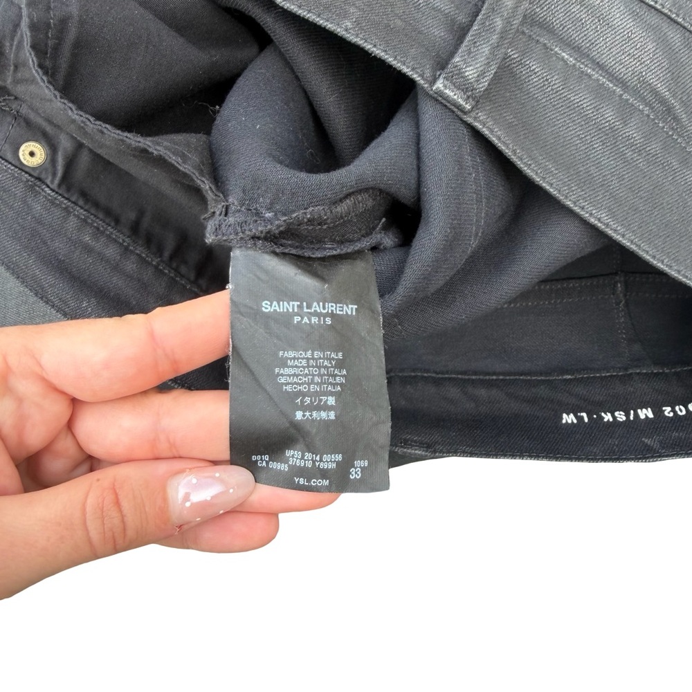 Saint Laurent D02 Waxed Oiled Slim Fit Jeans - Picture 8 of 10